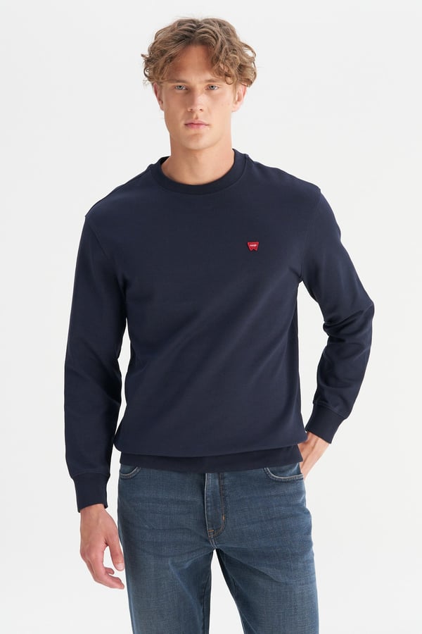 Wrangler Erkek Patch Logo Sweatshirt Lacivert Erkek Sweatshirt
