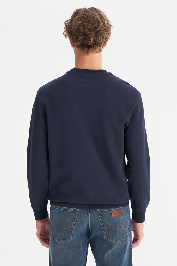 Wrangler Erkek Patch Logo Sweatshirt Lacivert Erkek Sweatshirt