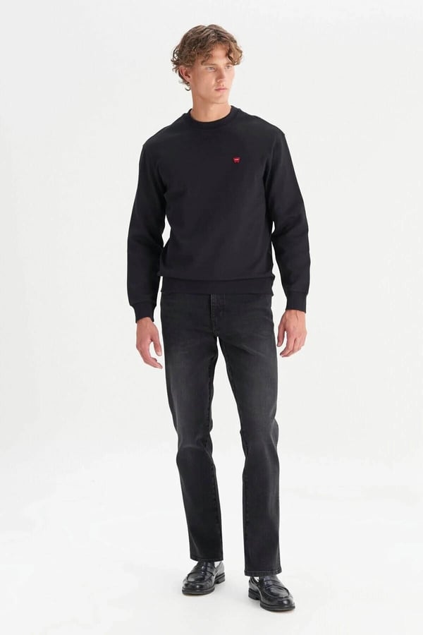 Wrangler Erkek Patch Logo Sweatshirt Siyah Erkek Sweatshirt