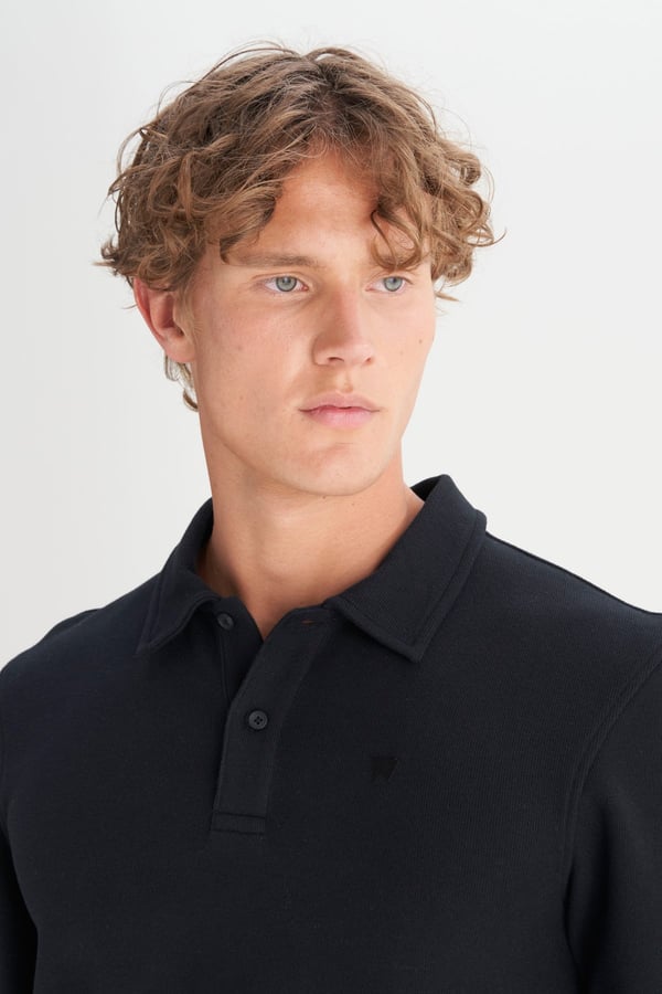 Wrangler Erkek Polo Yaka T-shirt Siyah Erkek T-Shirt