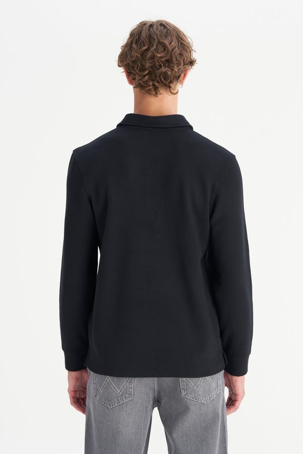 Wrangler Erkek Polo Yaka T-shirt Siyah Erkek T-Shirt