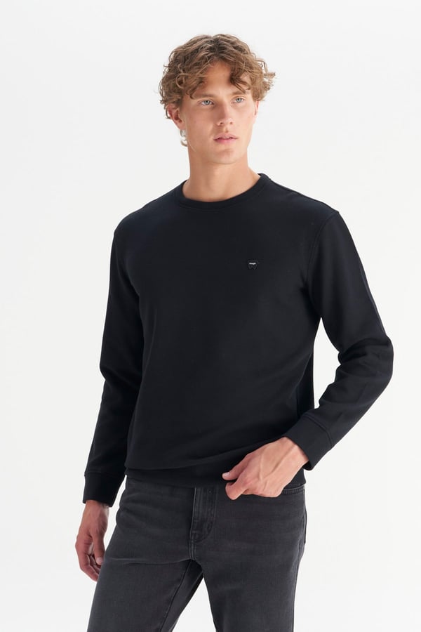 Wrangler Erkek Selanik Sweatshirt Siyah Erkek Sweatshirt