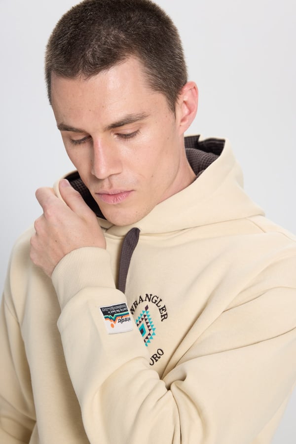 Wrangler Kapüşonlu Sweatshirt Bej Erkek Sweatshirt