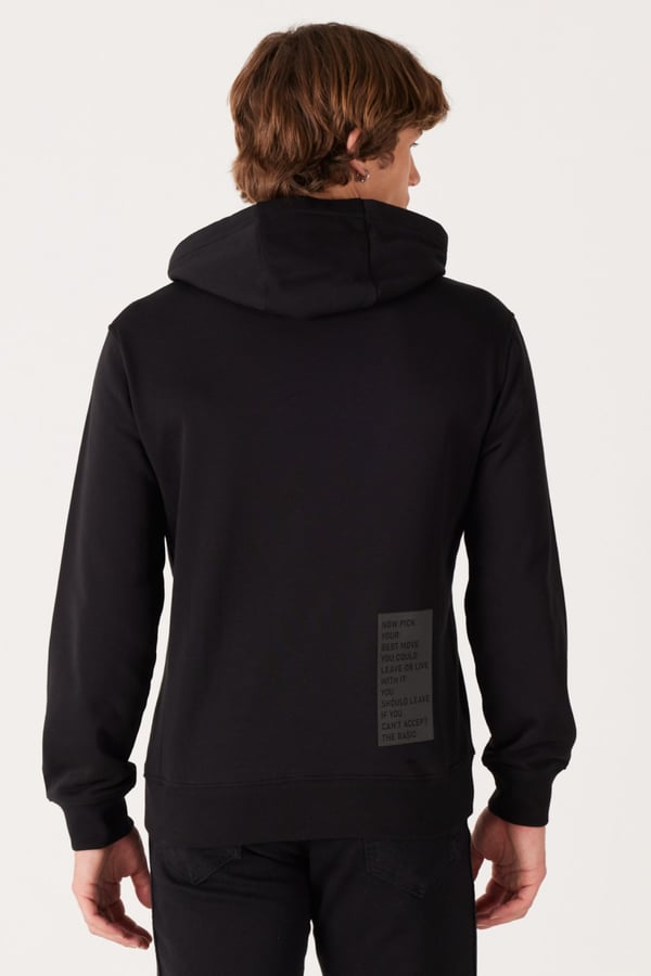 Wrangler Kapüşonlu Sweatshirt Siyah Erkek Sweatshirt