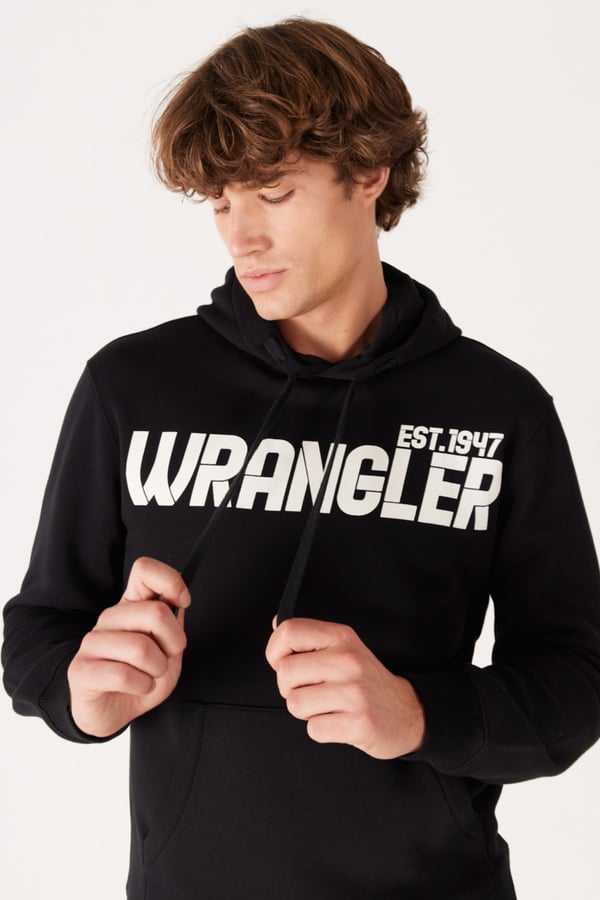 Wrangler Kapüşonlu Sweatshirt Siyah Erkek Sweatshirt