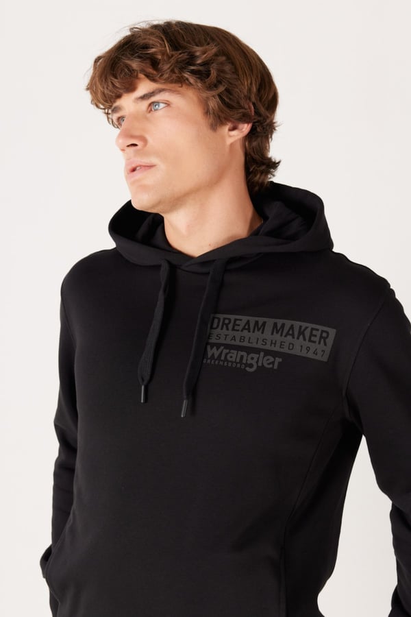 Wrangler Kapüşonlu Sweatshirt Siyah Erkek Sweatshirt
