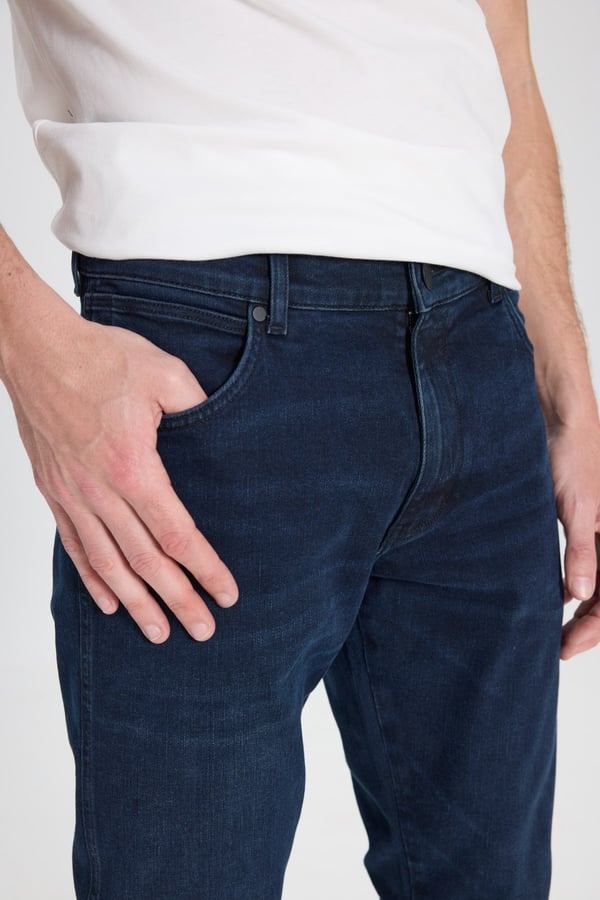 Wrangler Larston Denim Pantolon Lacivert Erkek Kot Pantolon
