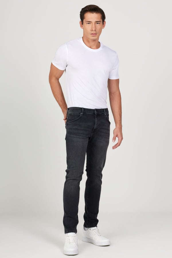 Wrangler Larston Jean  Pantolon Antrasit Erkek Kot Pantolon