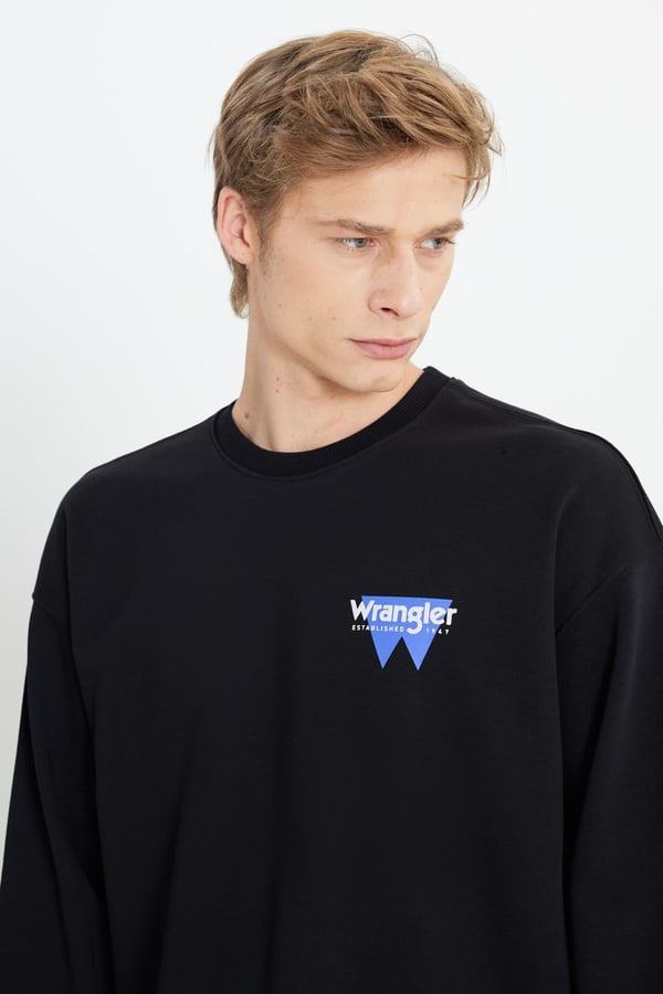 Wrangler Oversize Sweatshirt Siyah Erkek Sweatshirt