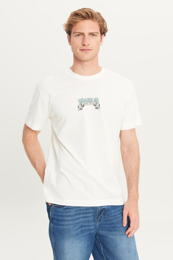 Wrangler Relaxed Fit Big Logo T-shirt Beyaz Erkek T-Shirt