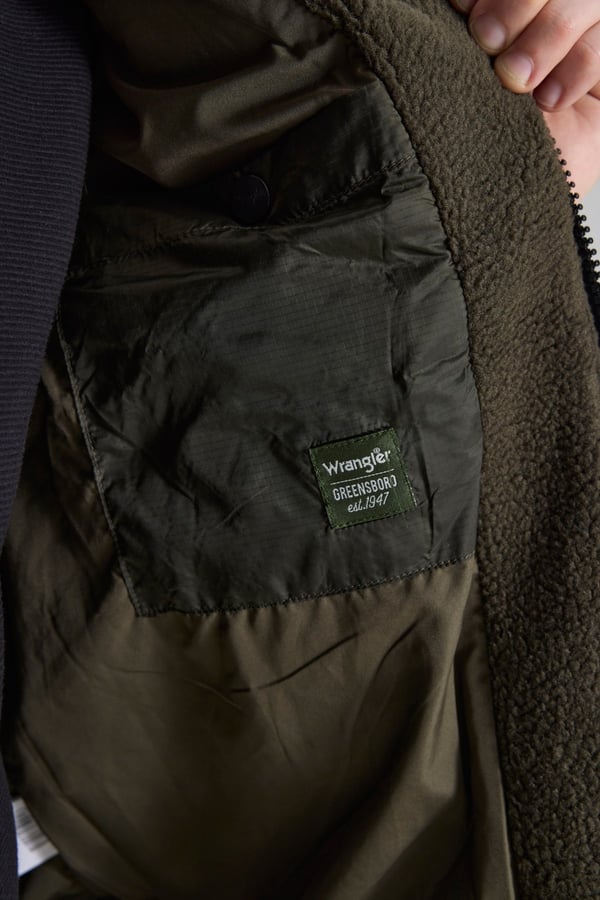 Wrangler Sherpa ve Kapitone DetaylÄ± Mont Haki Erkek Mont