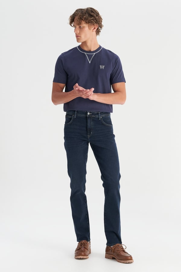 Wrangler Texas Slim Jean  Pantolon Lacivert Erkek Kot Pantolon