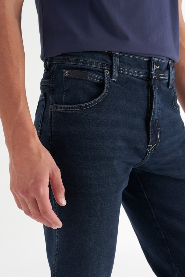 Wrangler Texas Slim Jean  Pantolon Lacivert Erkek Kot Pantolon