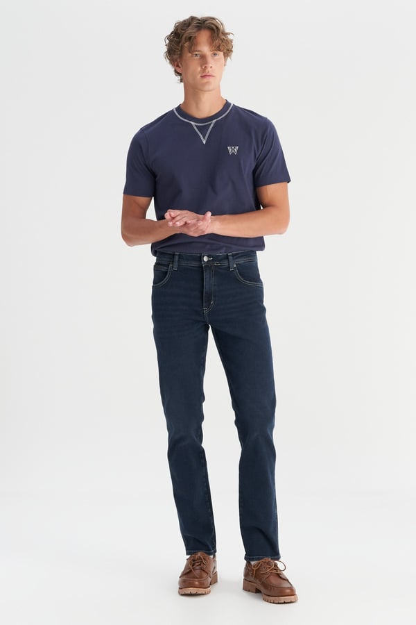 Wrangler Texas Slim Jean  Pantolon Lacivert Erkek Kot Pantolon