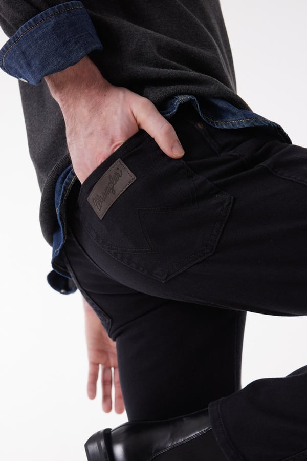 Wrangler Texas Slim Jean  Pantolon Siyah Erkek Kot Pantolon