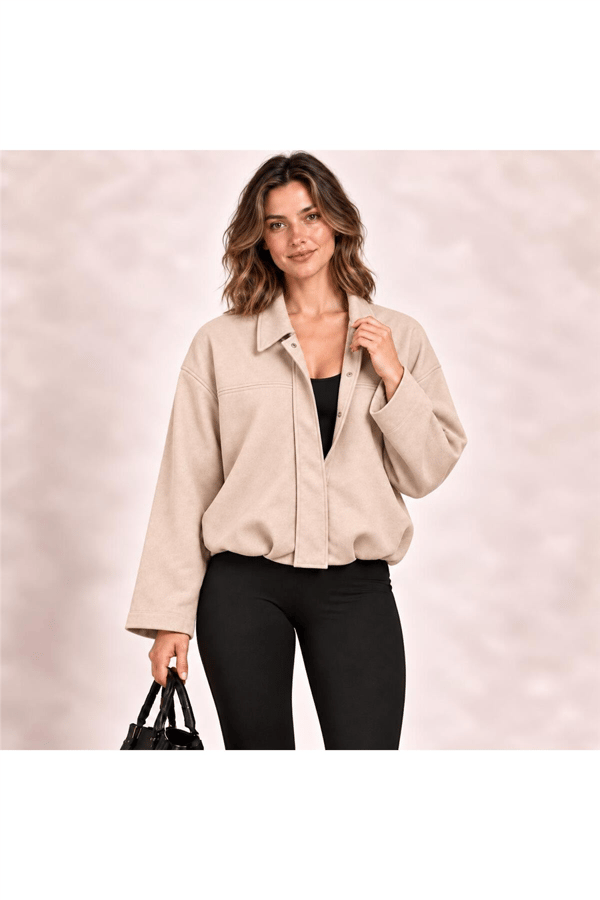 Kadın Bomber Süet Ceket MTA030 - Bej