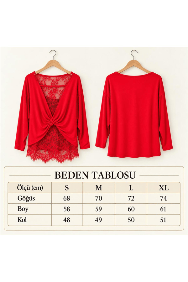 Kadın Sırt Dantel Detaylı Oversize Bluz MTA271036 - Siyah