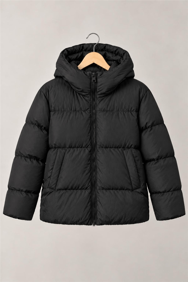 Kadın Siyah Basic Şişme Mont MTA027