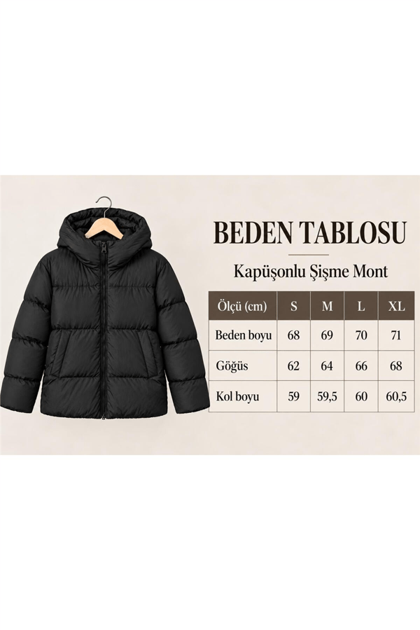 Kadın Siyah Basic Şişme Mont MTA027