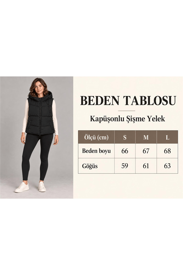 Kadın Siyah Oversize Basic Şişme Yelek MTA028