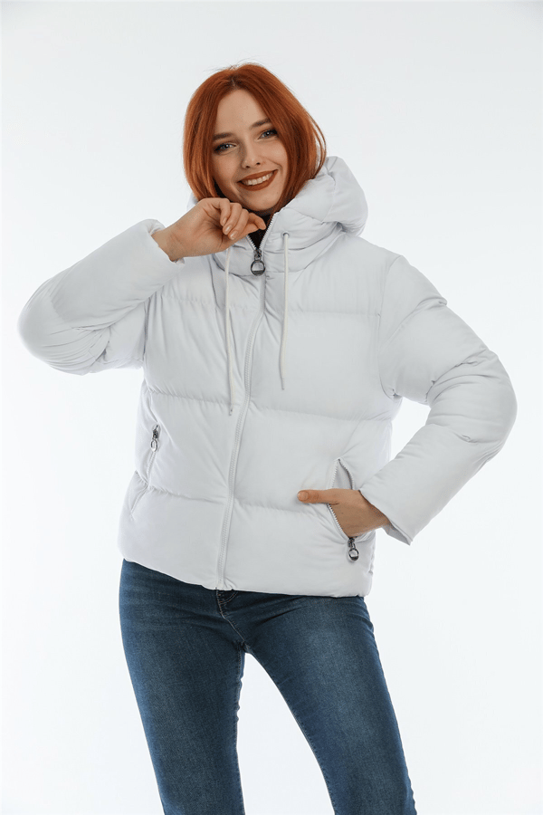 Kapüşonlu Şişme Mont Ac-y50230lnw - Beyaz