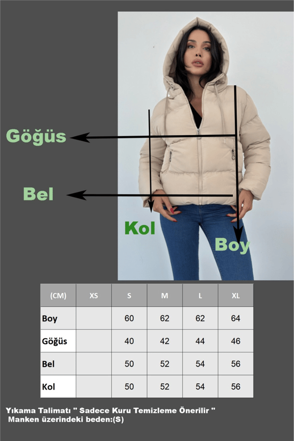 Kapüşonlu Şişme Mont Ac-y50230lnw - Vizon