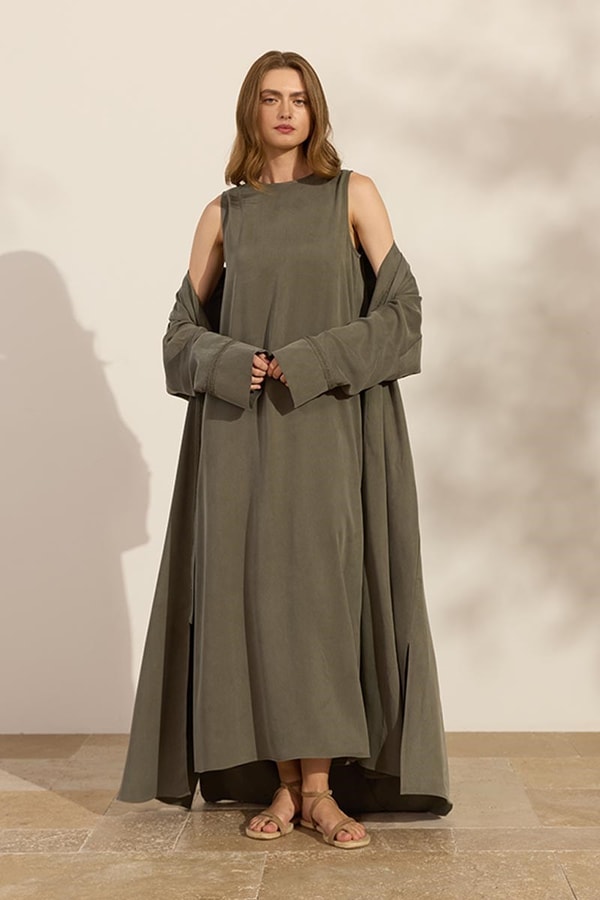 %100 Liyosel Abaya Takım Haki
