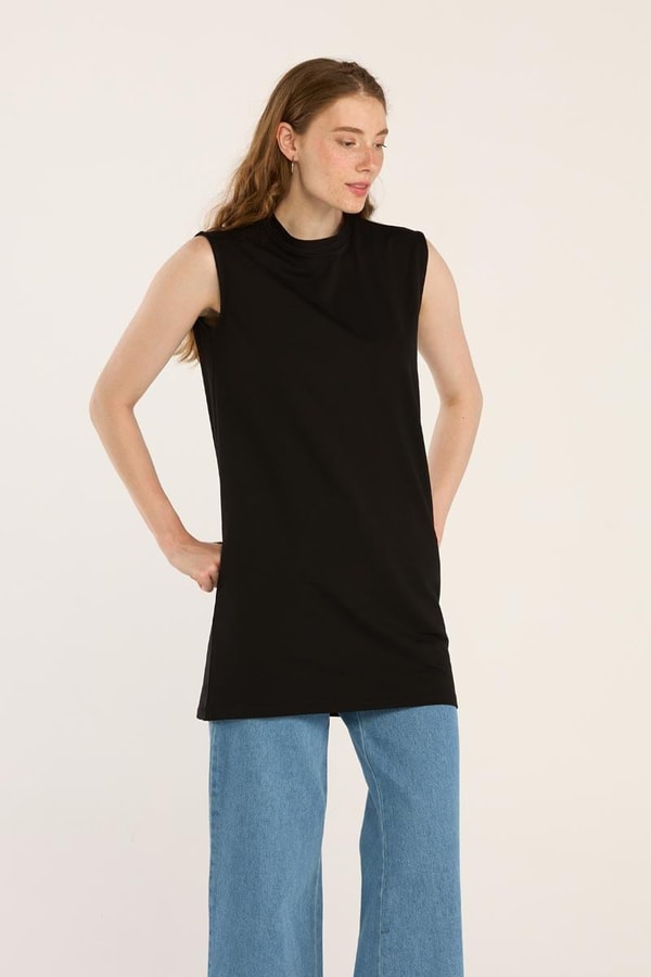 Basic Kolsuz Tshirt Siyah