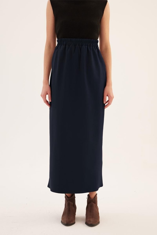 Düz Basic Etek Lacivert