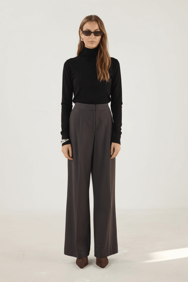 Kahverengi Ceket Pantolon Body Ofis Kombini