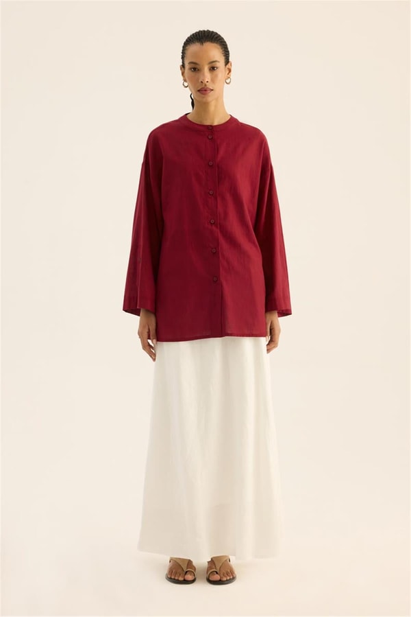 Kimono Gömlek Bordo