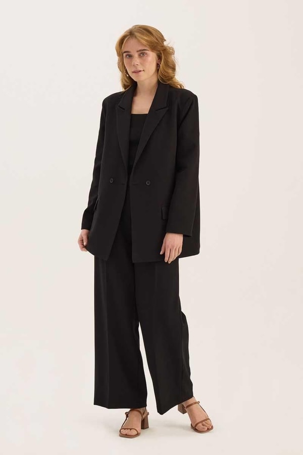 Klasik Kesim Blazer Siyah