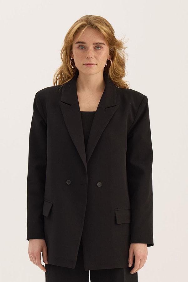 Klasik Kesim Blazer Siyah