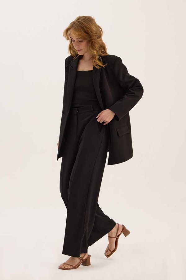 Klasik Kesim Blazer Siyah