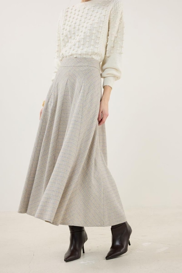 Krem Midi Trençkot Kombini