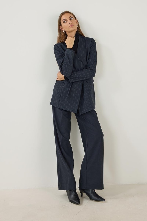 Lacivert Ceket Pantolon Body Ofis Kombini