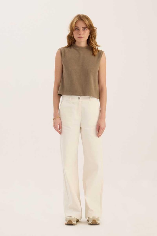 Loose Fit Jean Beyaz