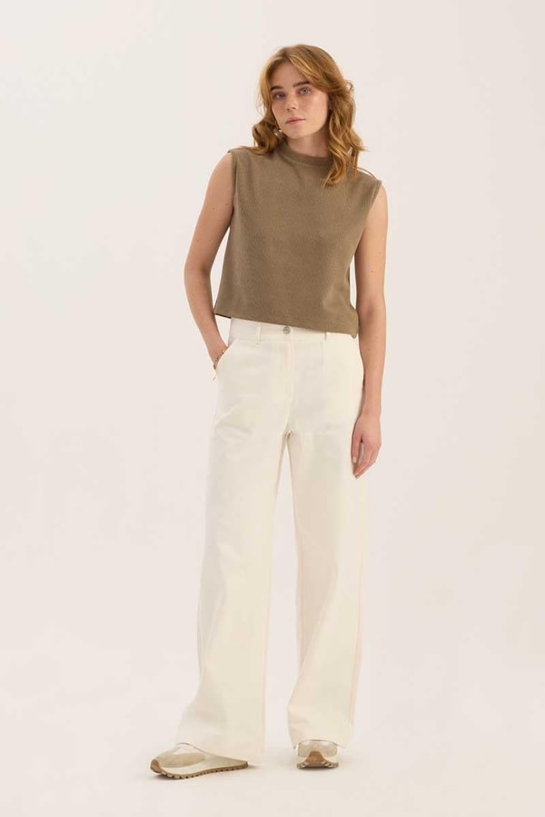 Loose Fit Jean Beyaz