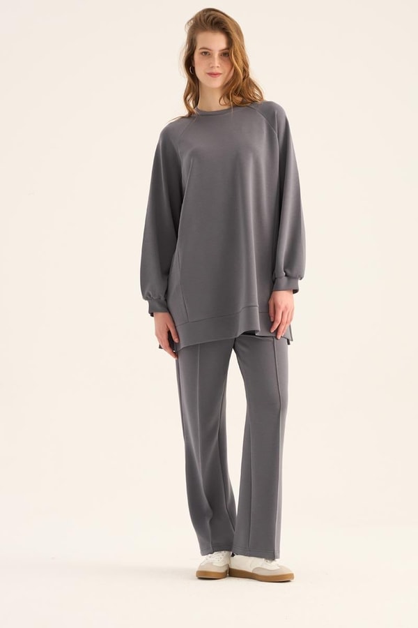 Modal Sweatshirt Koyu Gri