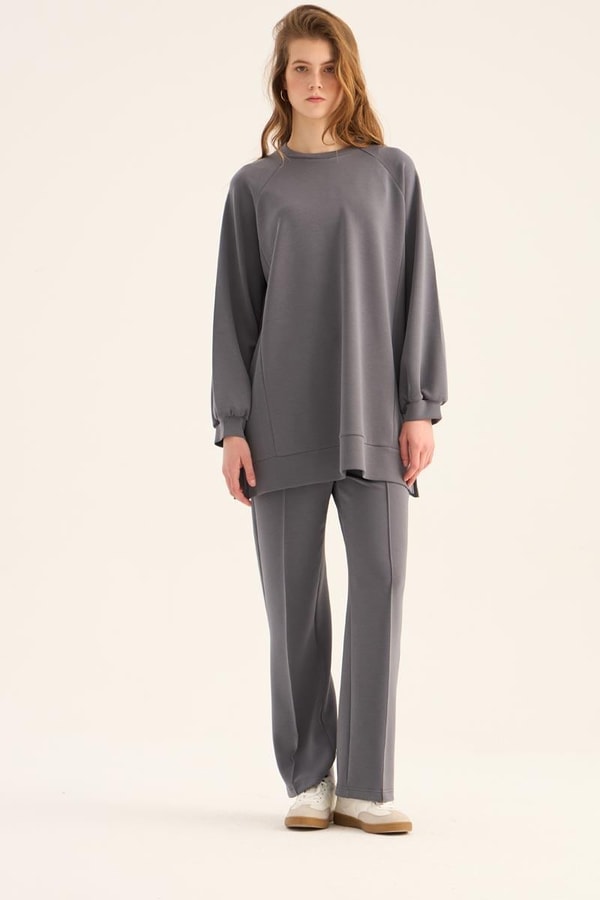 Modal Sweatshirt Koyu Gri