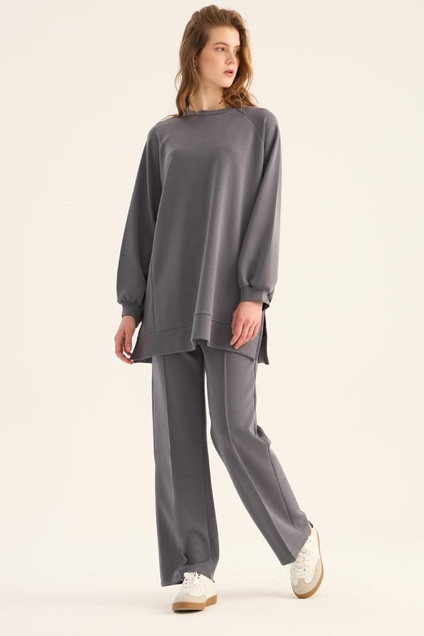 Modal Sweatshirt Koyu Gri