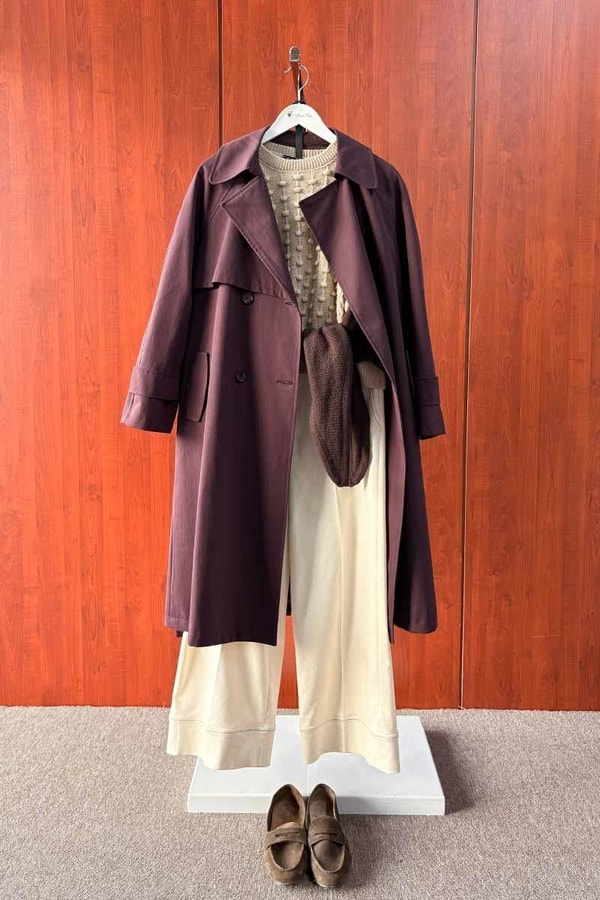 Mürdüm Midi Trençkot Kombini