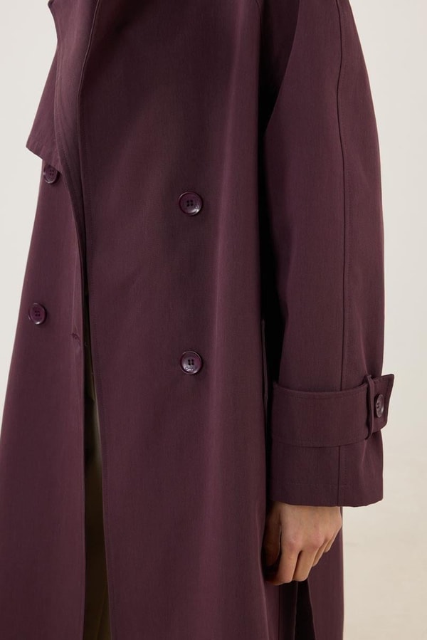 Mürdüm Midi Trençkot Kombini