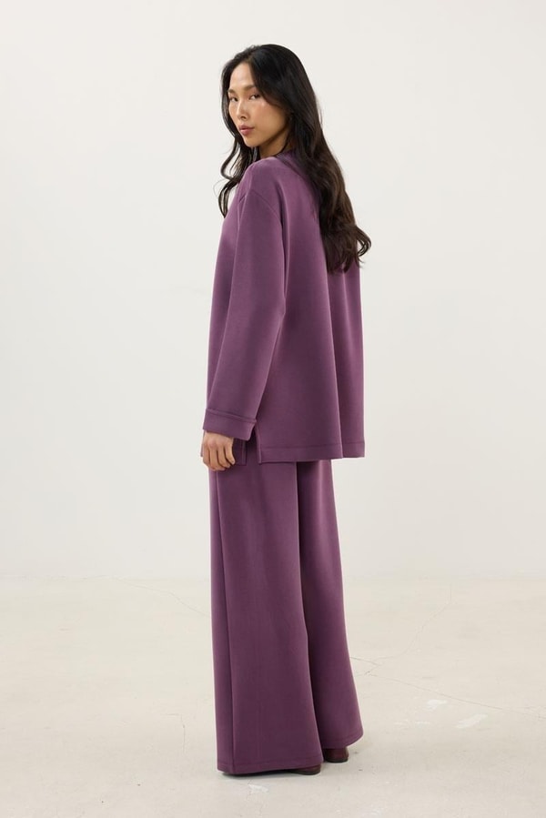 Mürdüm Sweatshirt Bağcıklı Eşofman Takım