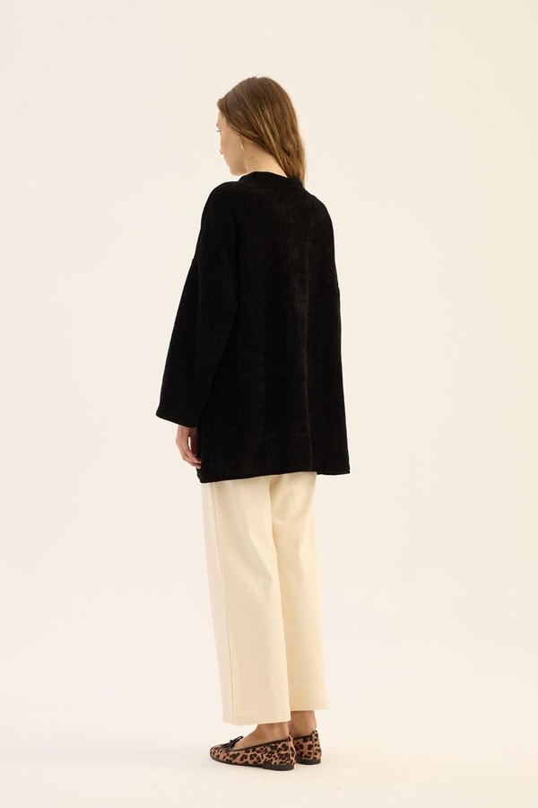 Örgü Kimono Siyah