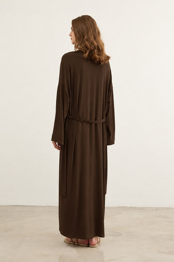 Oversize Viskon Kimono Acı kahve