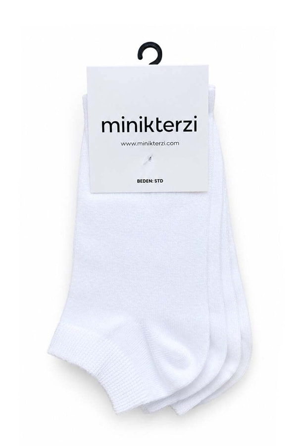 Pamuklu 3'lü Patik Çorap Seti Beyaz