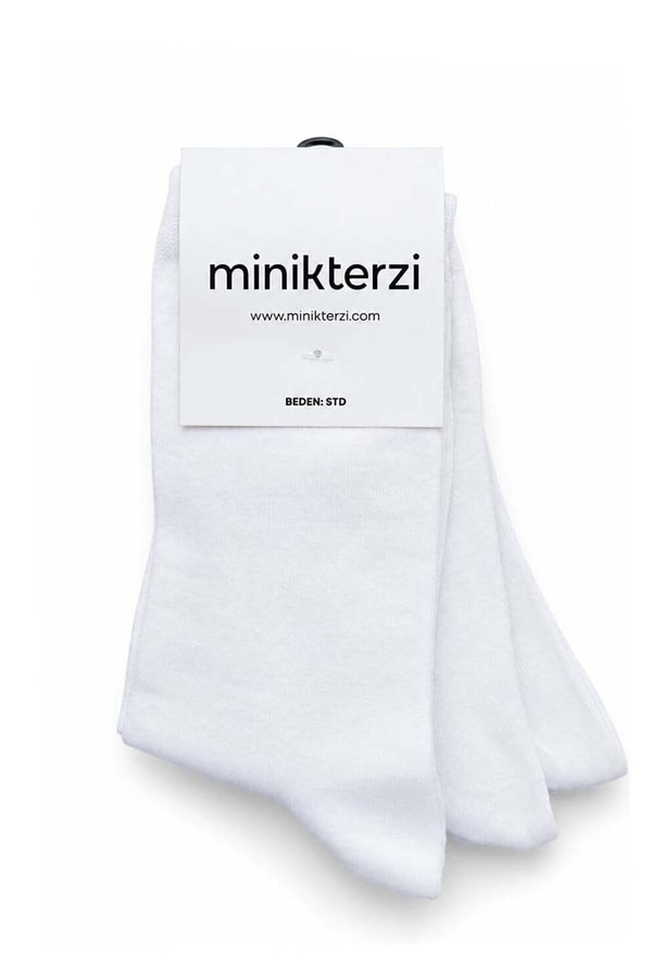 Pamuklu 3'lü Soket Çorap Seti Beyaz