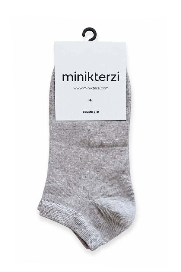 Pamuklu Patik Çorap Gri