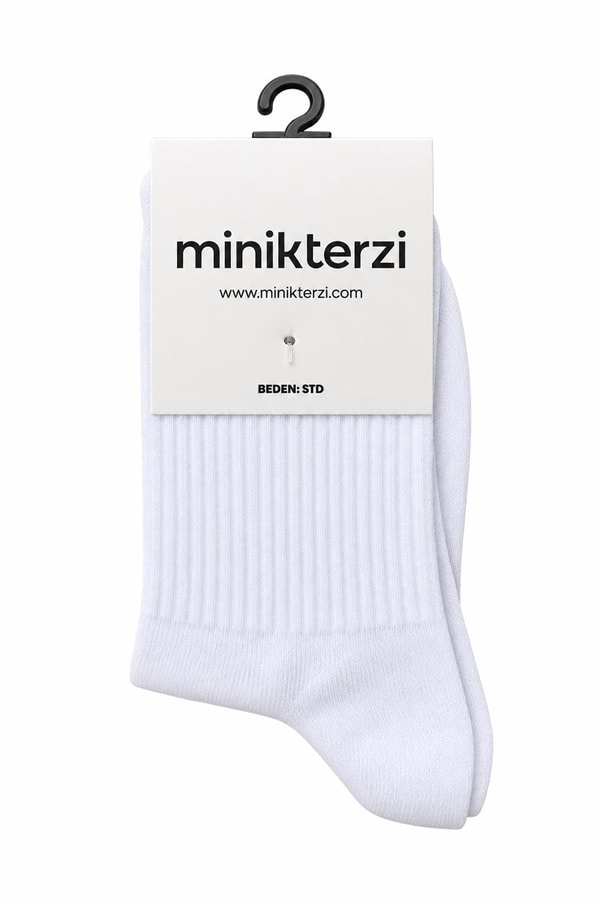 Pamuklu Soket Tenis Çorabı Beyaz